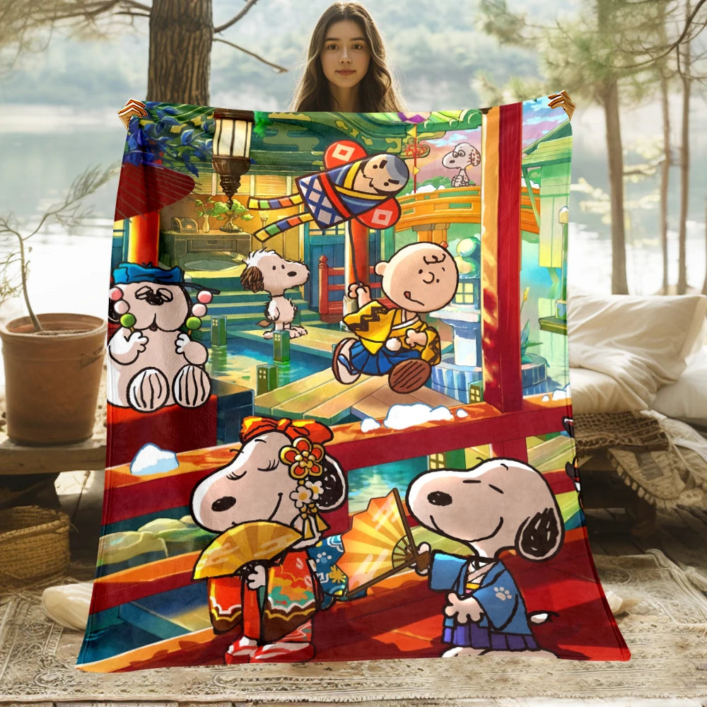 Snoopy,Cute Cartoon HD Art Print Blanket.