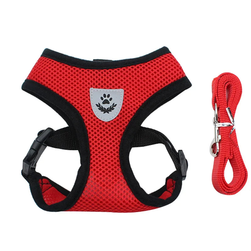 Cat Small Dog Breathable Mesh Harness and Leash