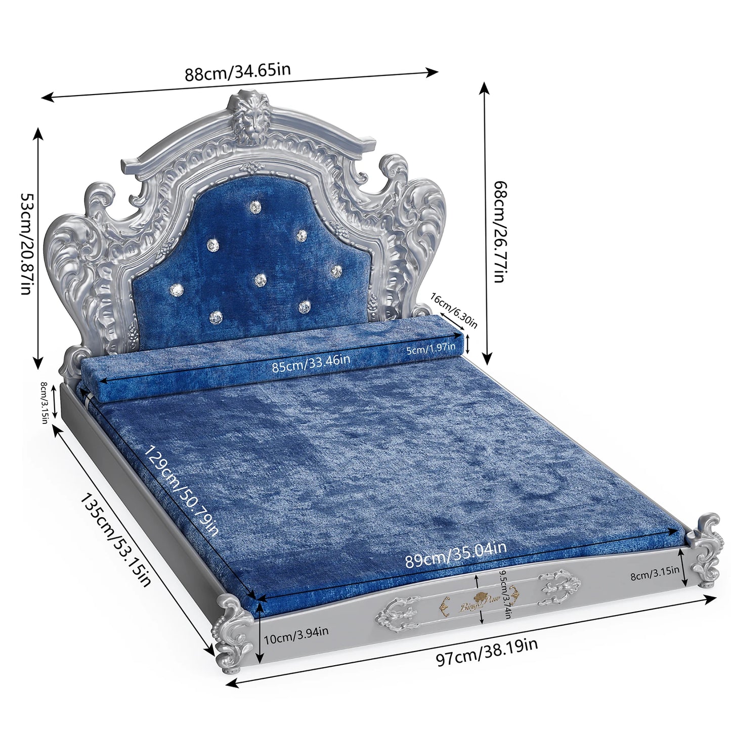 XXLarge Luxury Pet Bed with Headboard