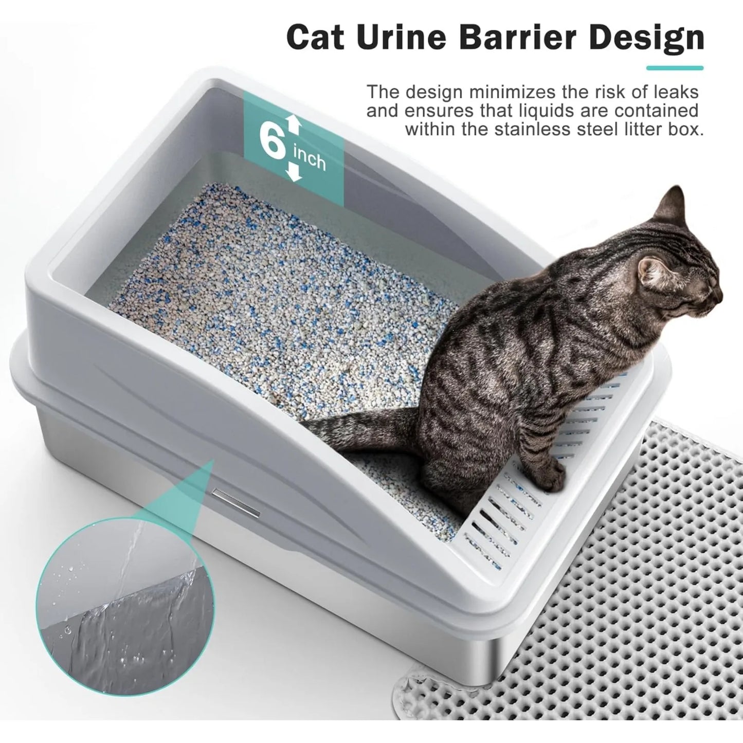 US Stainless Steel Litter Box