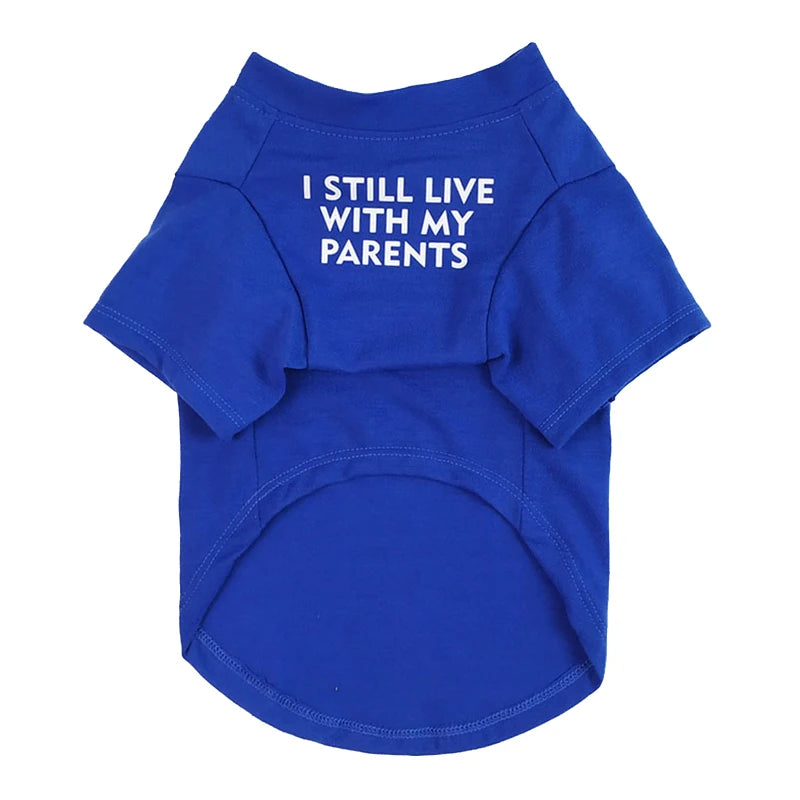 Letter Printed Dog T Shirts for Small Medium Dogs Cotton Breathable Pet Apparel