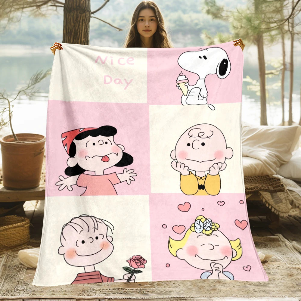 Snoopy,Cute Cartoon HD Art Print Blanket.