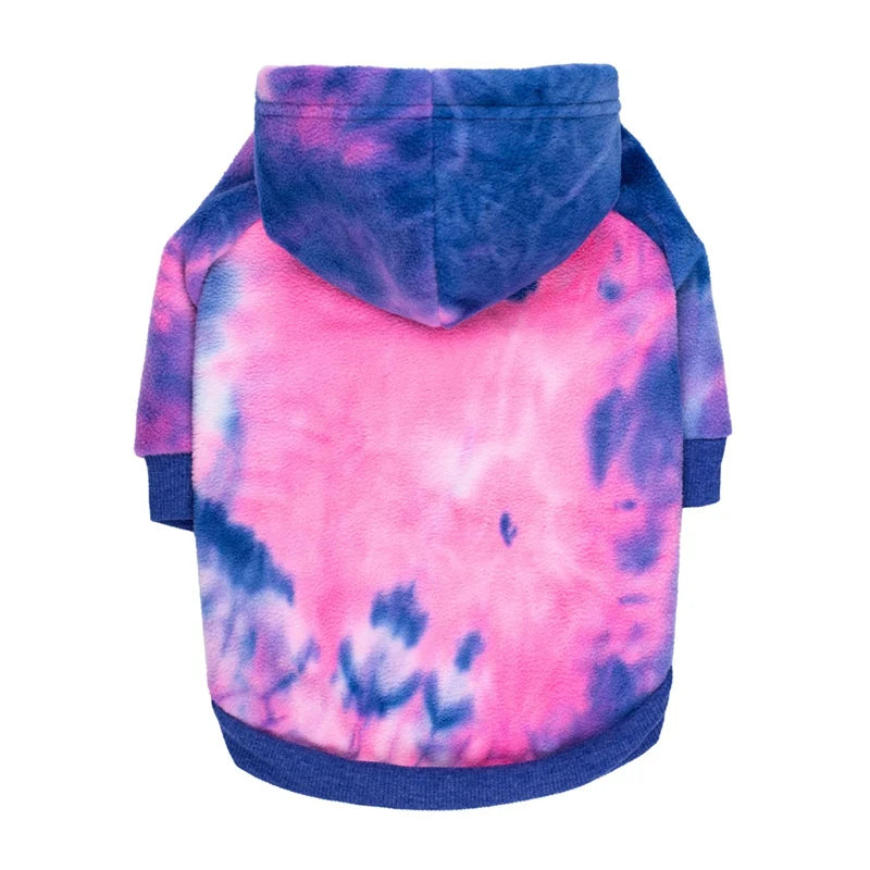 Tie Dye Dog Clothes Hoodie Pet Winter Coat Dog Sweaters