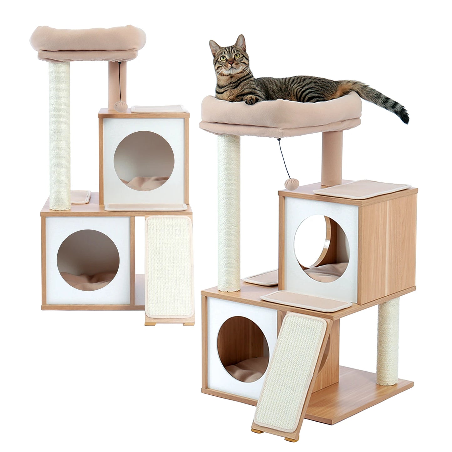 Cat Tree 35 Inches Wooden Cat Tower