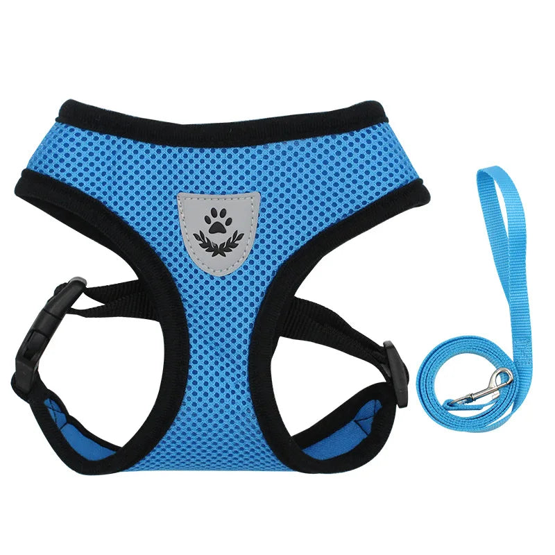 Cat Small Dog Breathable Mesh Harness and Leash