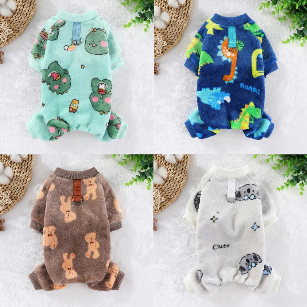 Soft Flannel Dog Pajamas for Small Medium Large Dogs