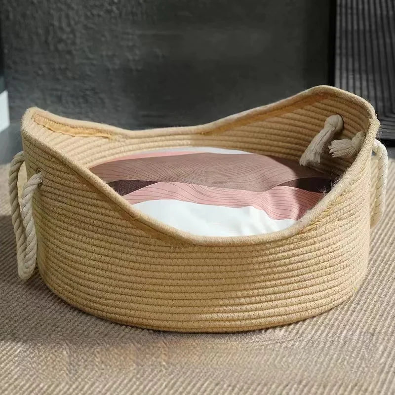 Handcrafted Rattan Cat Bed Puppy Kenne