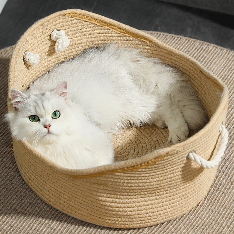 Handcrafted Rattan Cat Bed Puppy Kenne