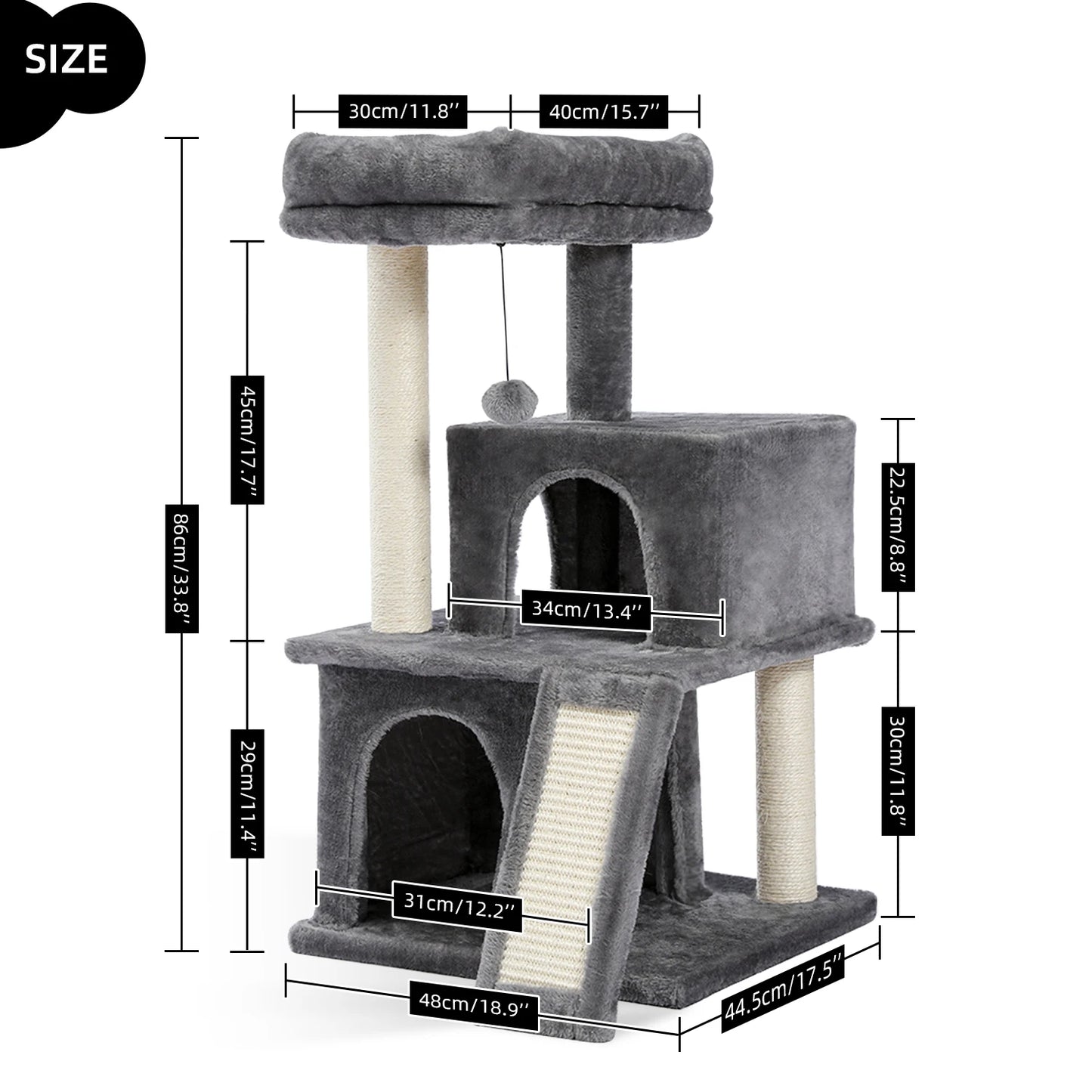 Cat Tree Luxury Cat Towers with Double Condos and Hammock
