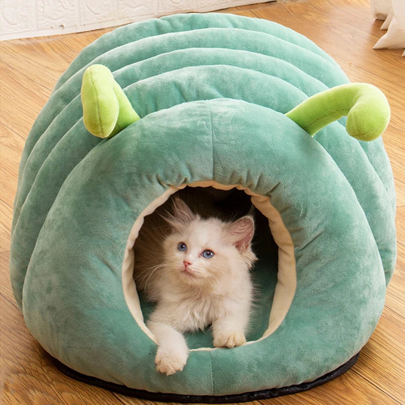 Pet autumn and winter cat bed semi -closed