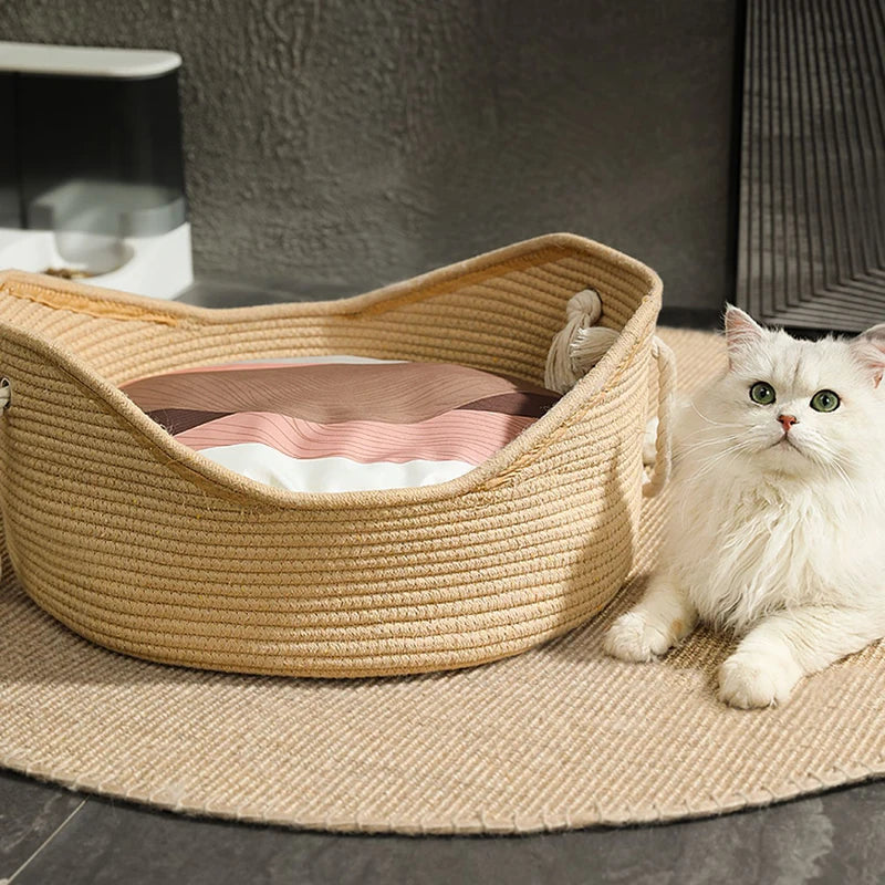 Handcrafted Rattan Cat Bed Puppy Kenne