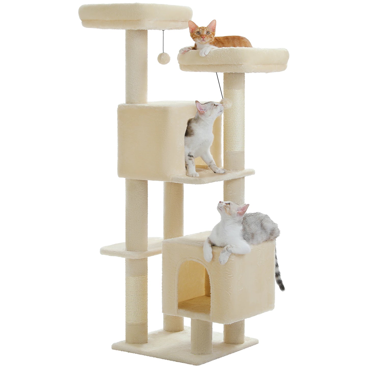 Flower Cat Tree for Indoor Cats with 2 Cozy Condos