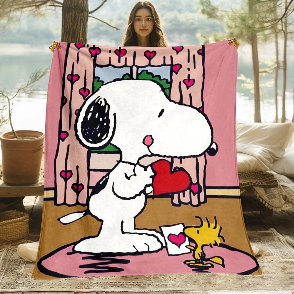 Snoopy,Cute Cartoon HD Art Print Blanket.