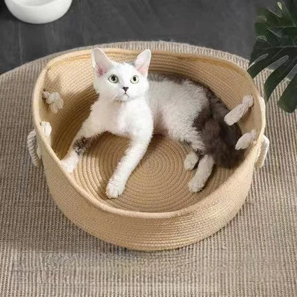 Handcrafted Rattan Cat Bed Puppy Kenne