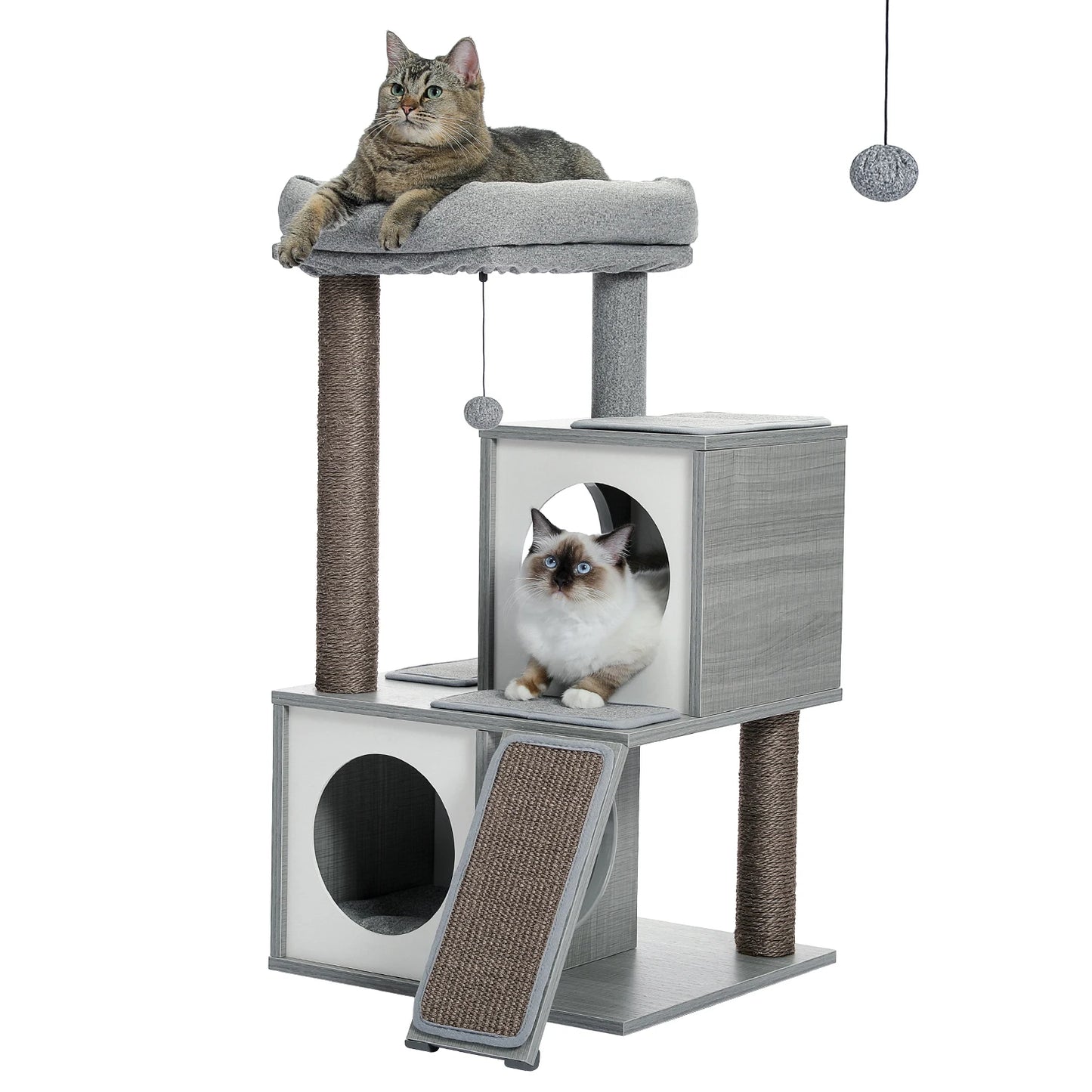 Cat Tree 35 Inches Wooden Cat Tower