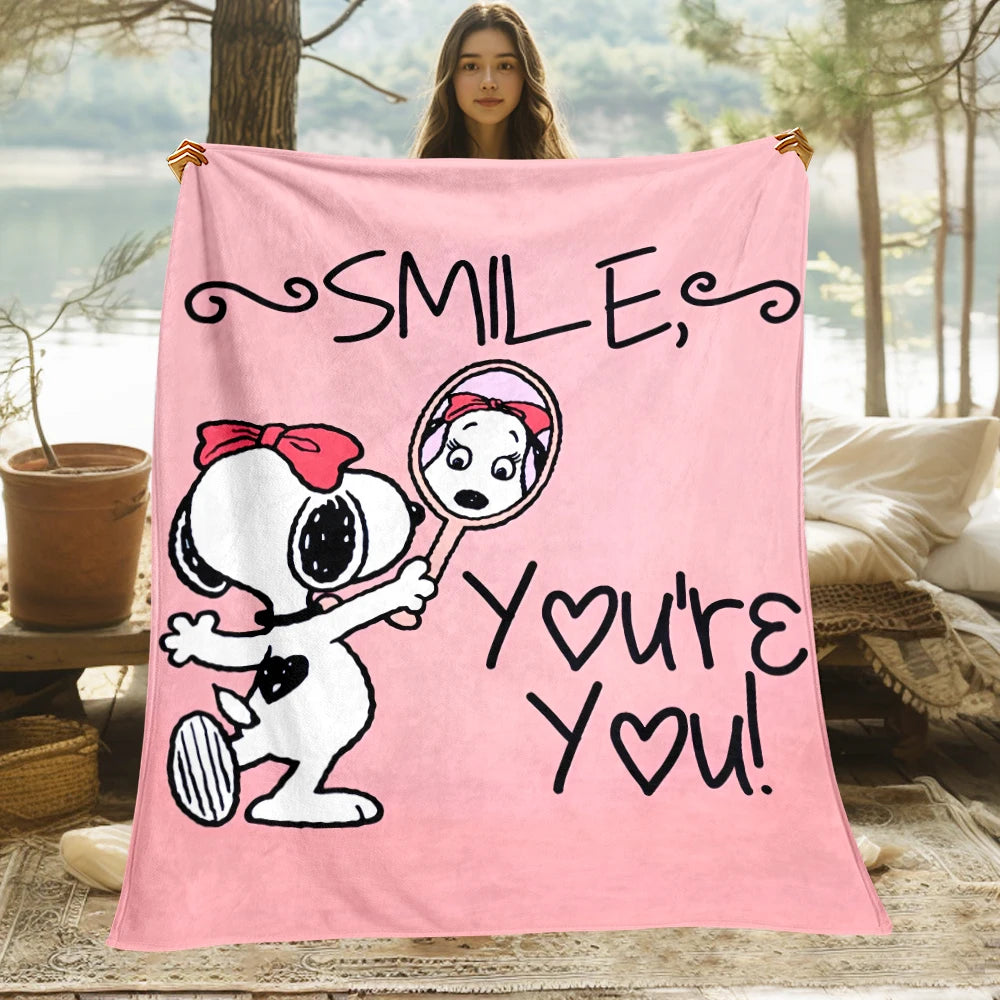 Snoopy,Cute Cartoon HD Art Print Blanket.