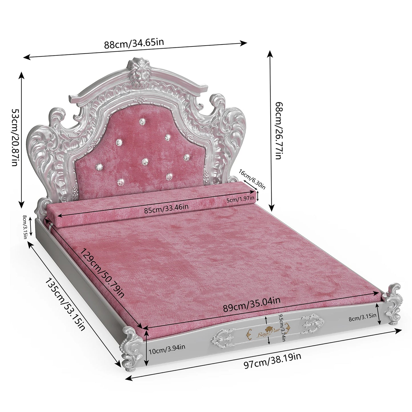 XXLarge Luxury Pet Bed with Headboard