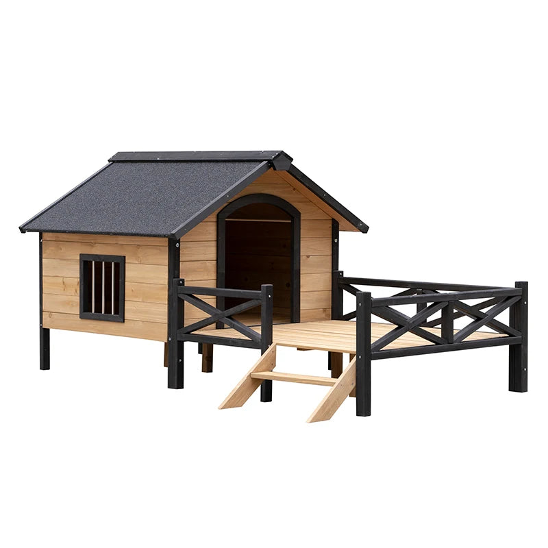 Outdoor Wooden Cabin House Style  Dog Kennel