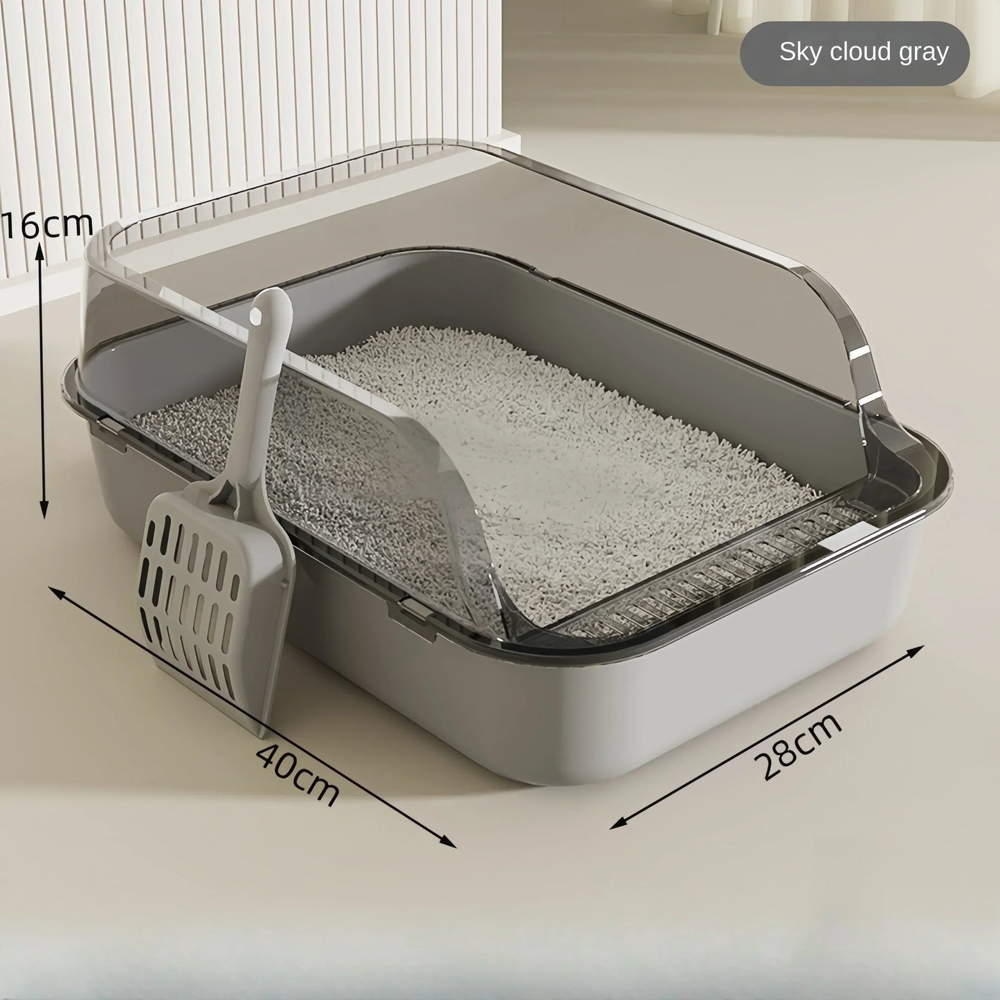 Cat Litter Box Kitty Sandbox Semi-enclosed