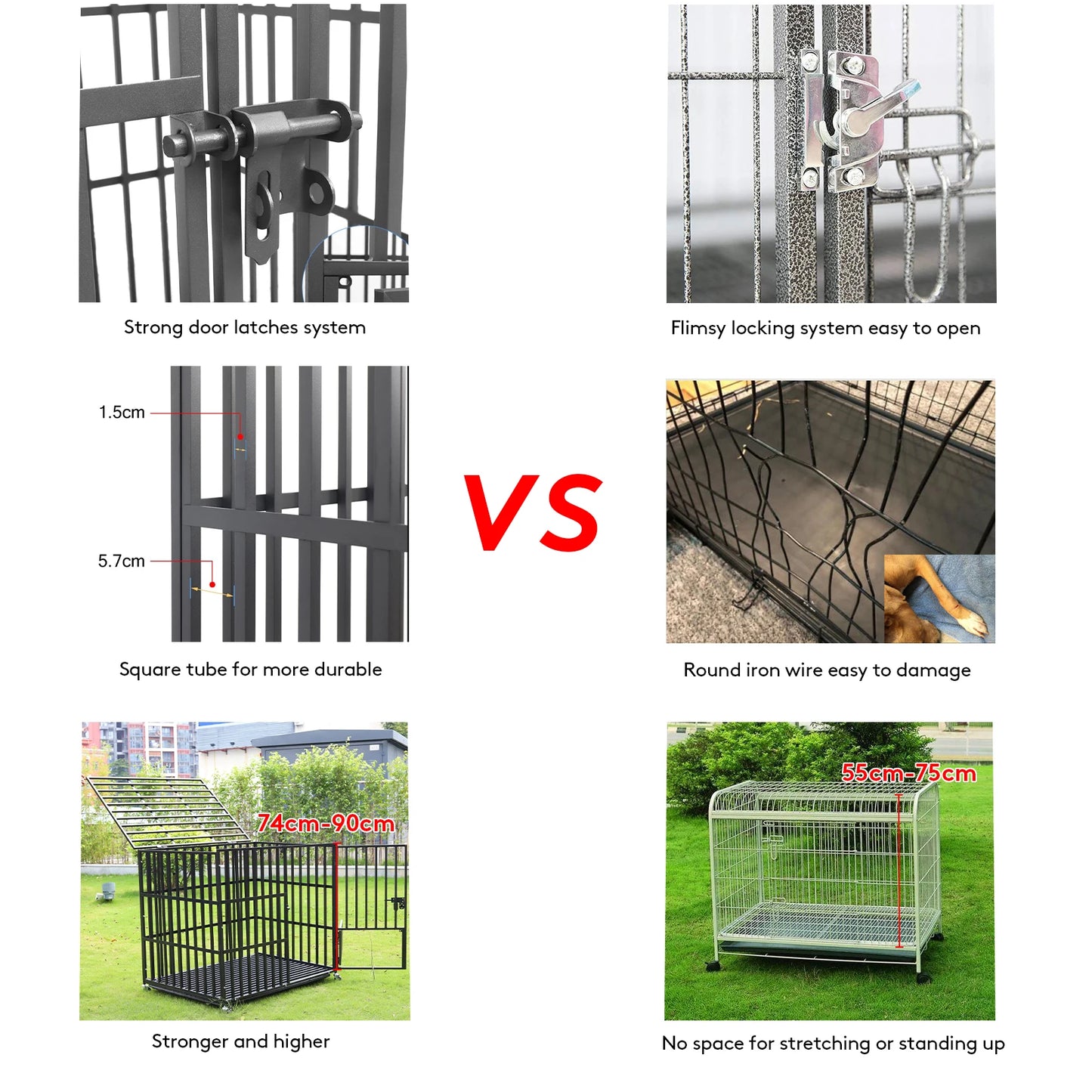 L XL XXL Heavy Duty Dog Crate