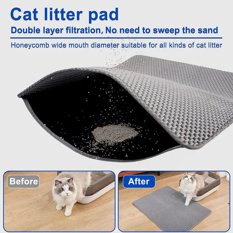 Pet Cat Litter Mat Waterproof Double Layer