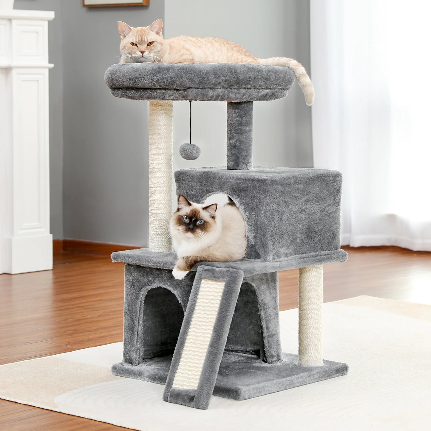 Cat Tree Luxury Cat Towers with Double Condos and Hammock