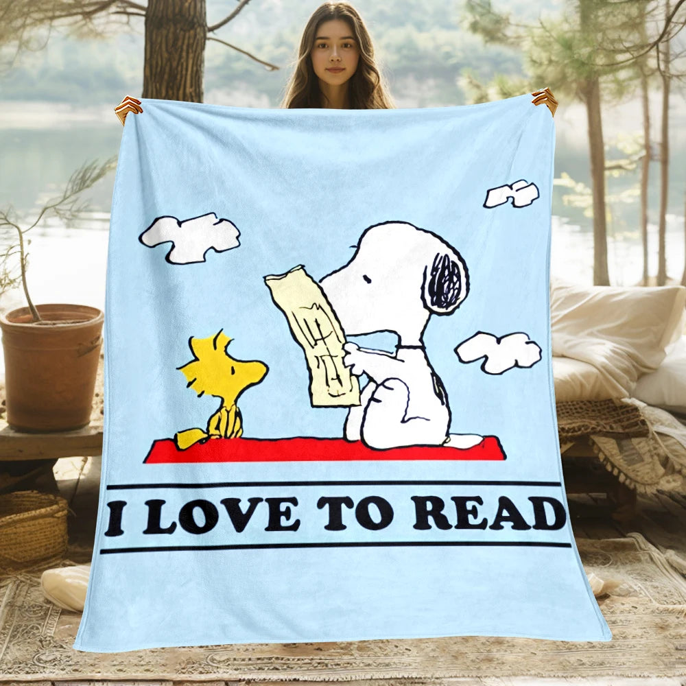 Snoopy,Cute Cartoon HD Art Print Blanket.