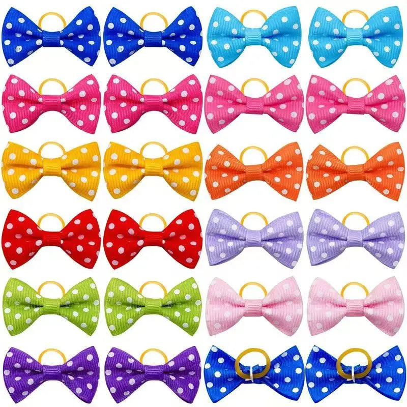 6 Style 5/10/20pcs Colorful Bow Pet Hair Bows