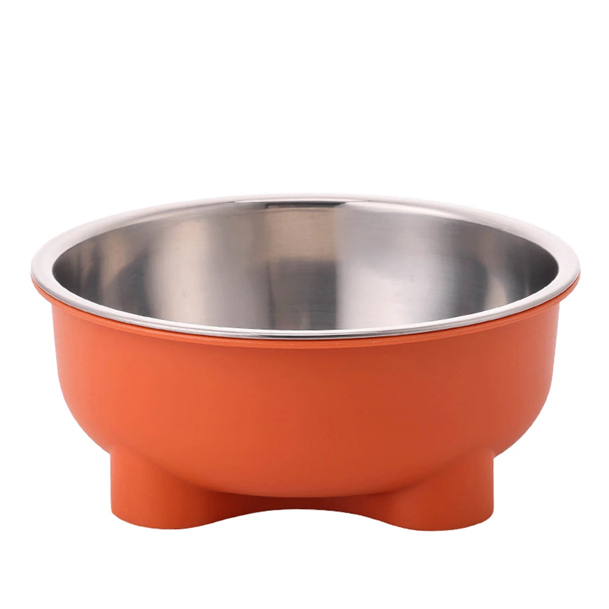 A stainless steel pet dog bowl is anti slip