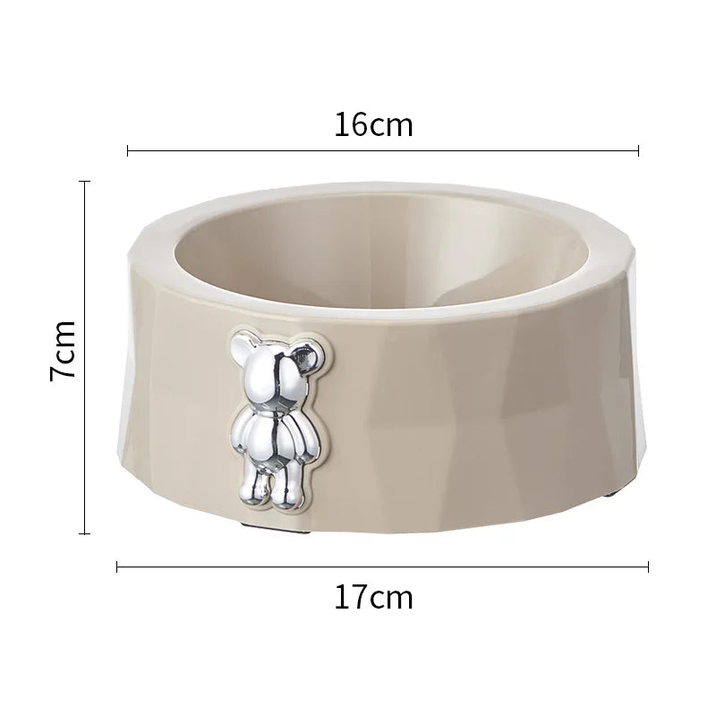 Pet Stainless Steel Bowl Diamond Bear