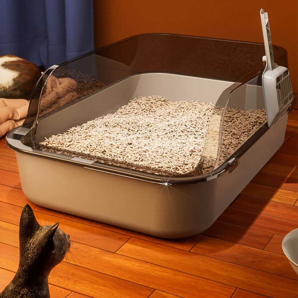 Cat Litter Box Kitty Sandbox Semi-enclosed