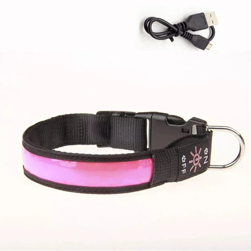 LED Glowing Dog Collar Adjustable Flashing