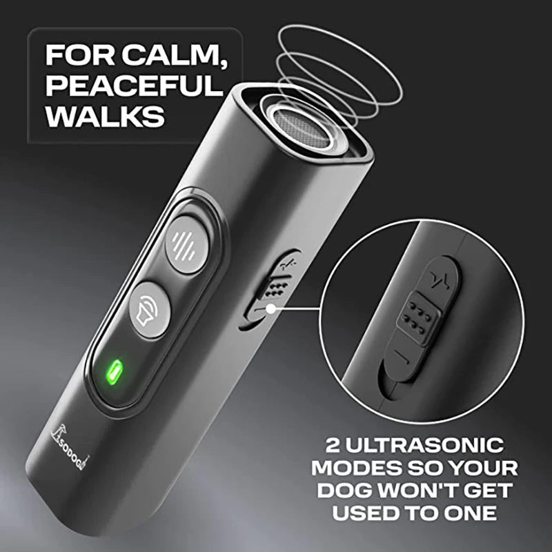 ABQP Ultrasonic Pet Dog Repeller Anti Barking Device USB Rechargeable