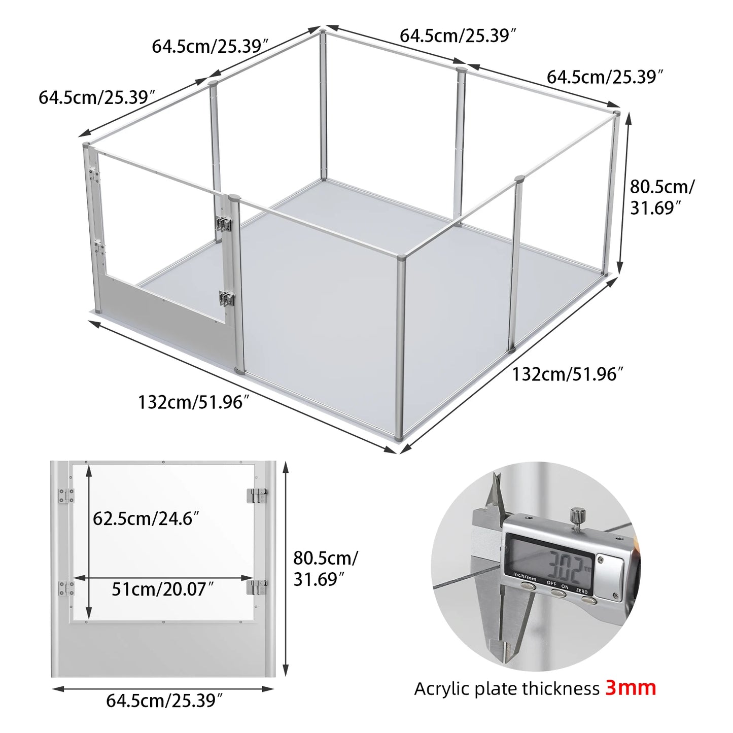 8 Panels Dog Playpen Fence for Indoor