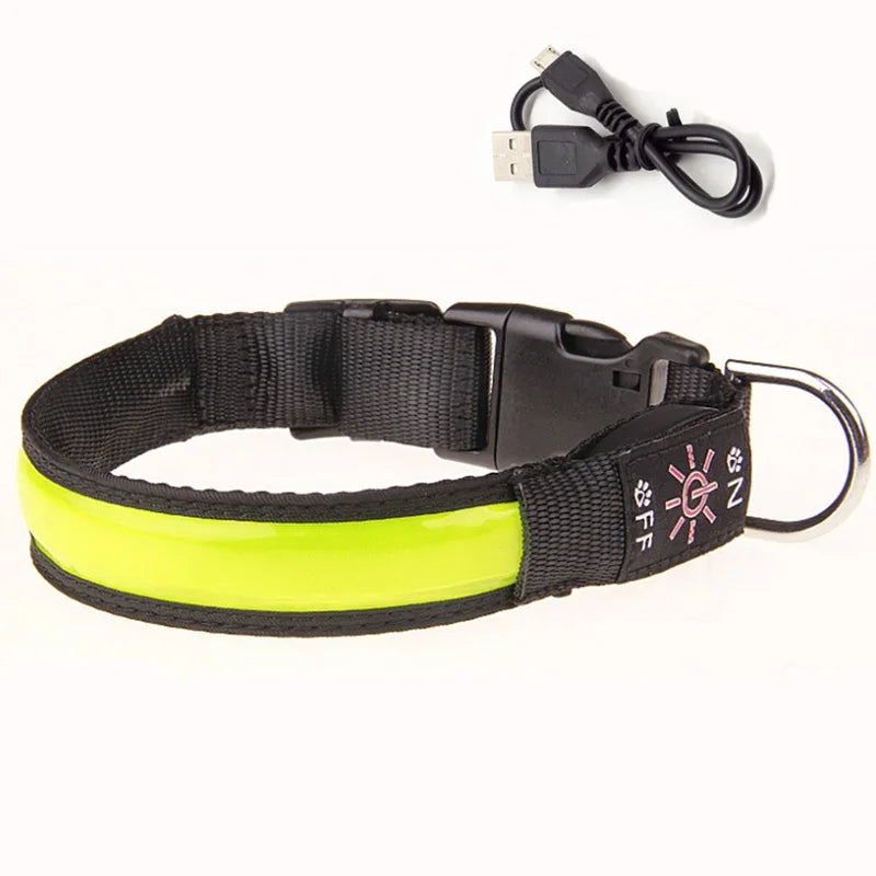 LED Glowing Dog Collar Adjustable Flashing