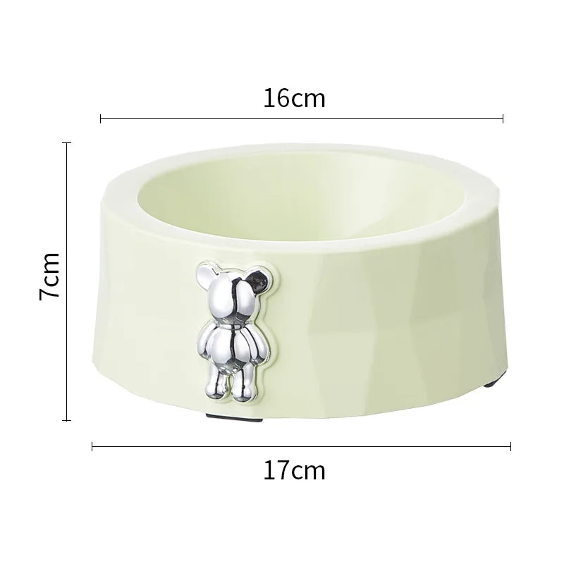 Pet Stainless Steel Bowl Diamond Bear