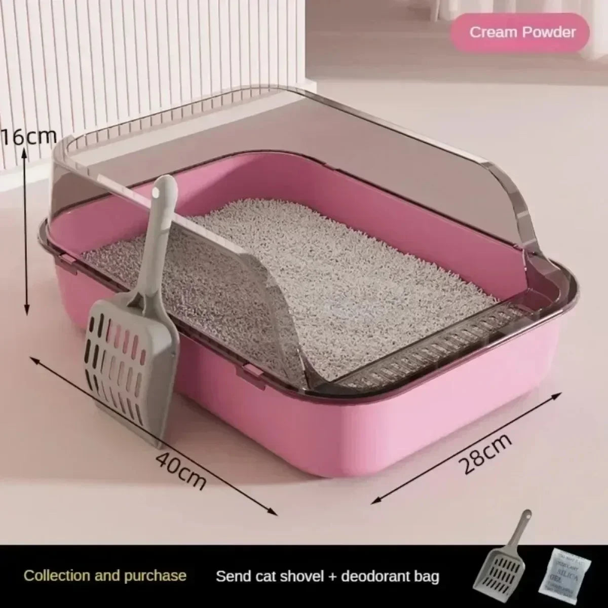 Cat Litter Box Kitty Sandbox Semi-enclosed