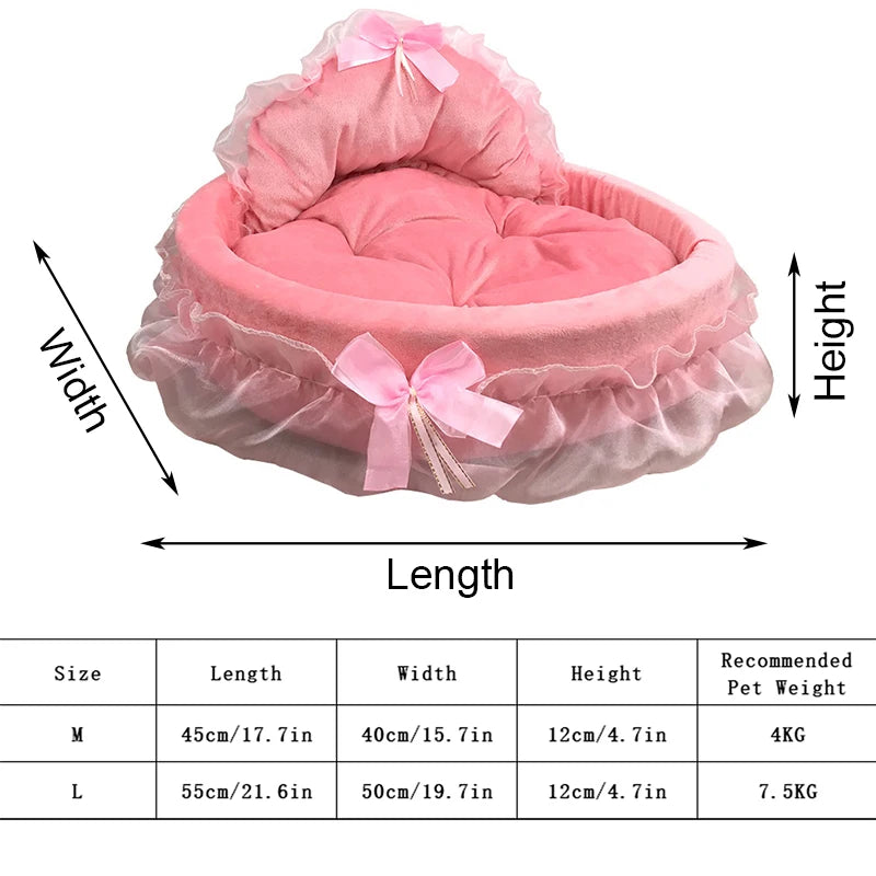 Cute Bow Lace Dog Bed