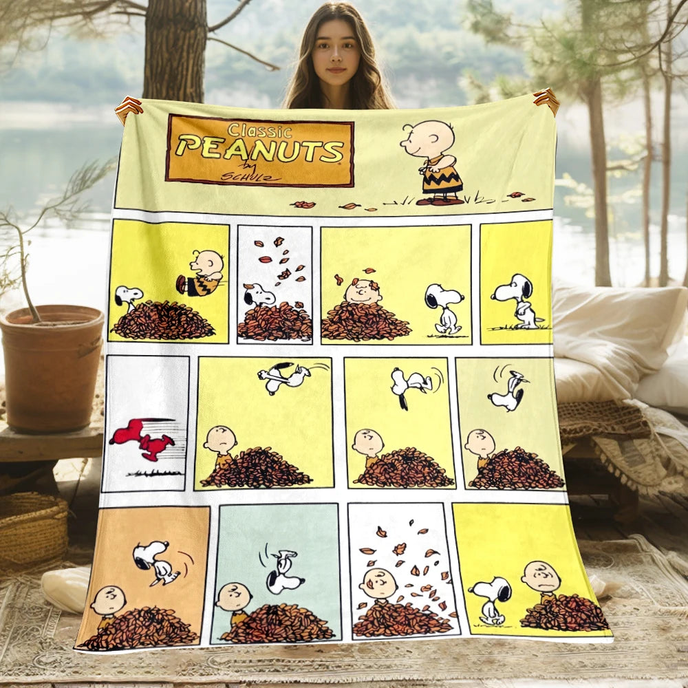 Snoopy,Cute Cartoon HD Art Print Blanket.