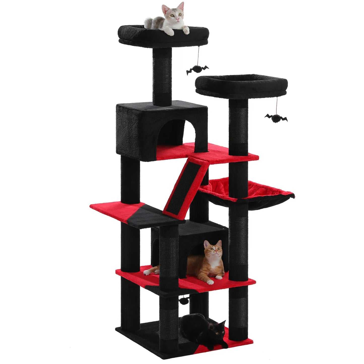 H180CM Large Cat Tree for Indoor Multi-Level Plush Tower