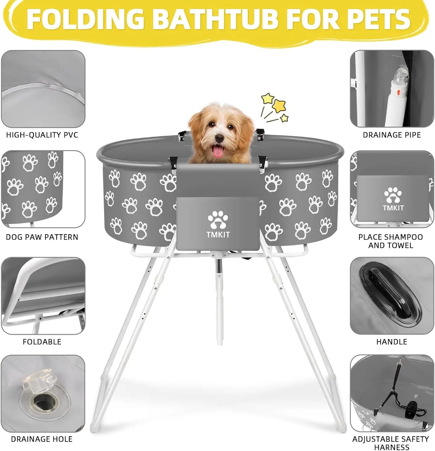 Elevated Professional Dog Bath Tub