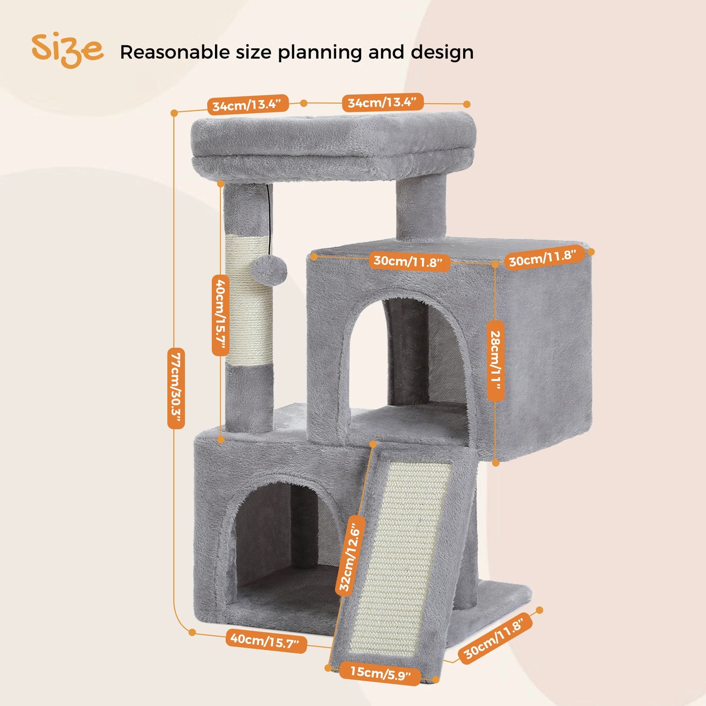 Cat Tree Luxury Cat Towers with Double Condos and Hammock