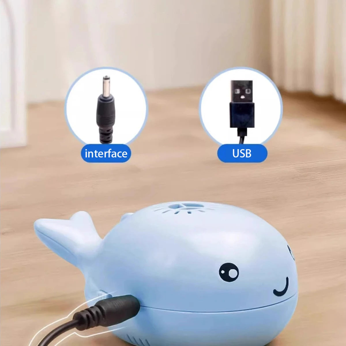 Electric Floating Ball Cat Toy - Whale Shaped USB Powered