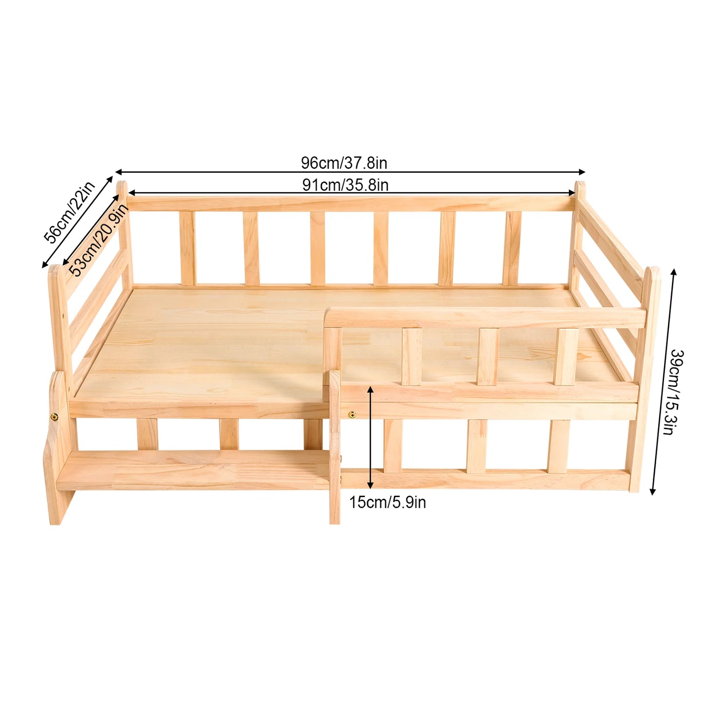 Solid Wood Pet Bed, Wooden Dog Bed Frame,