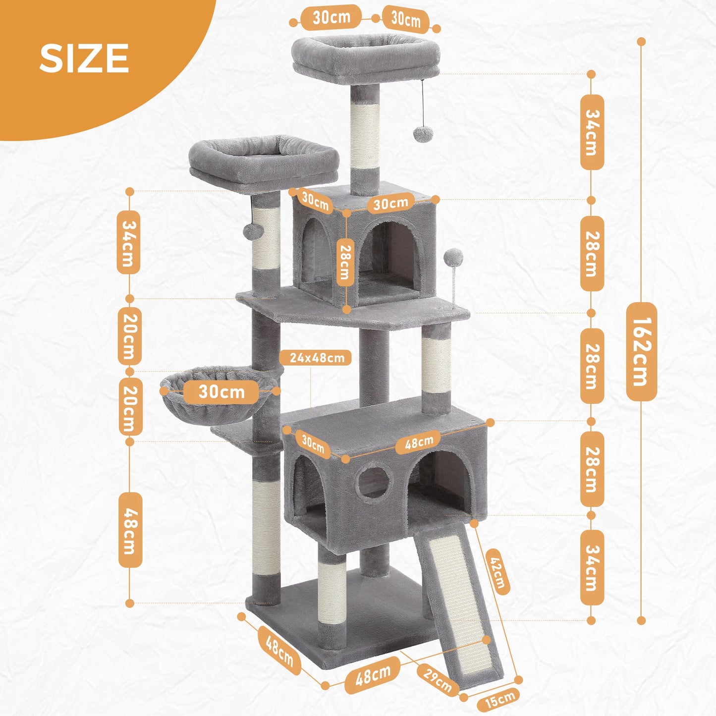 Cat Tree Luxury Cat Towers with Double Condos and Hammock