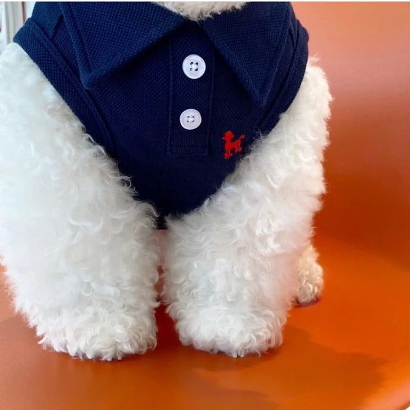 Polo Shirt for Small Medium Dogs Cute Solid Puppy Pullover