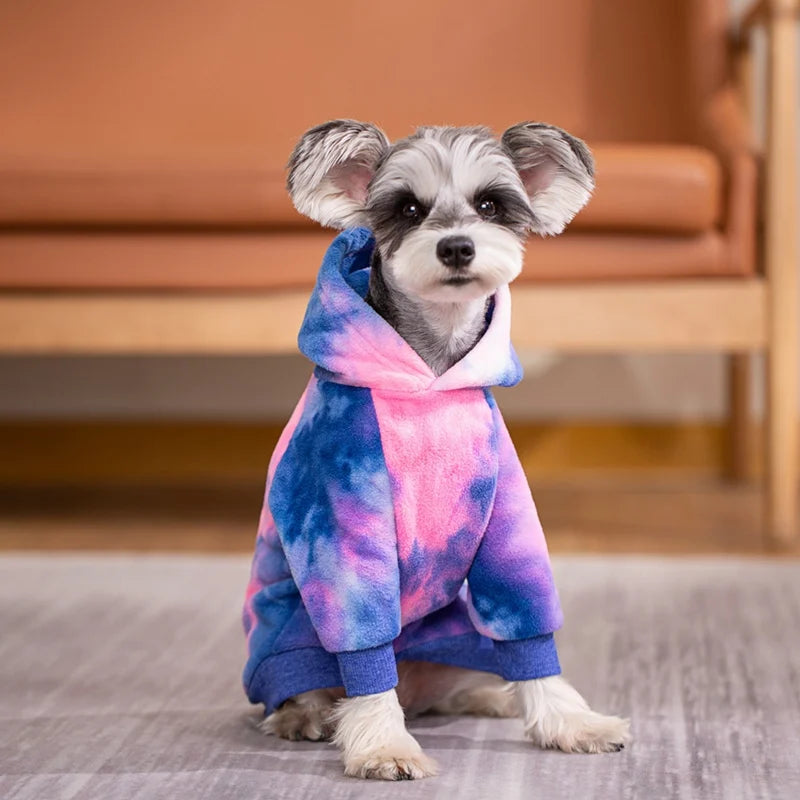 Tie Dye Dog Clothes Hoodie Pet Winter Coat Dog Sweaters