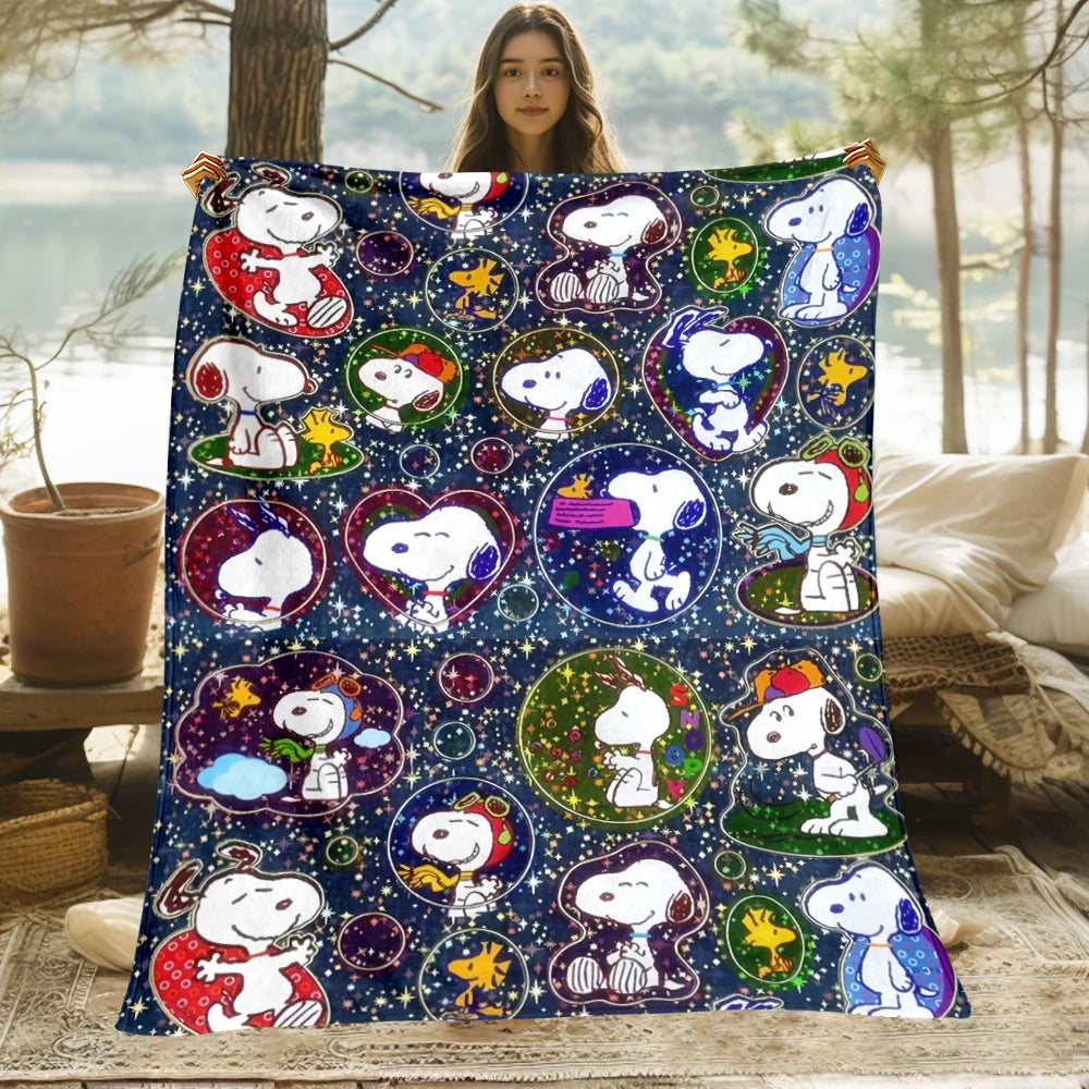 Snoopy,Cute Cartoon HD Art Print Blanket.