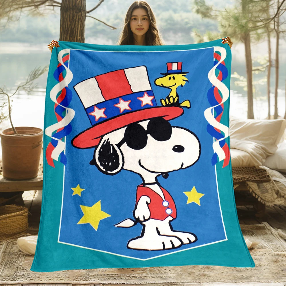 Snoopy,Cute Cartoon HD Art Print Blanket.