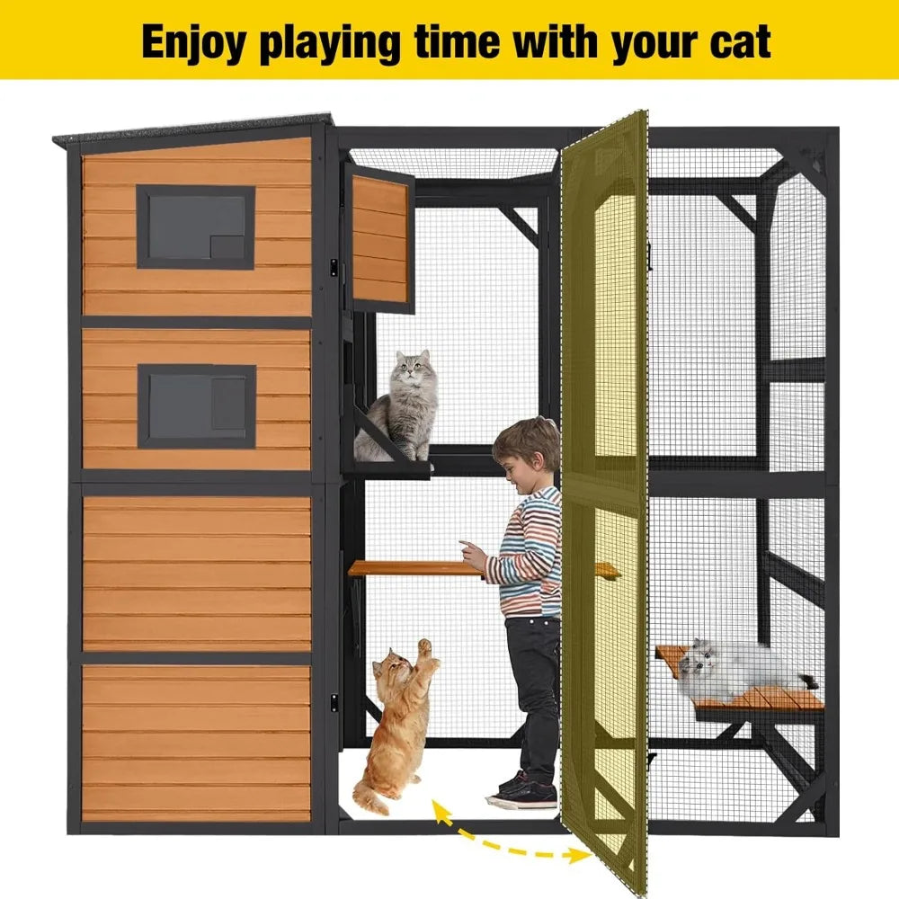 Large Cat 4 Tiers Cat Enclosures House